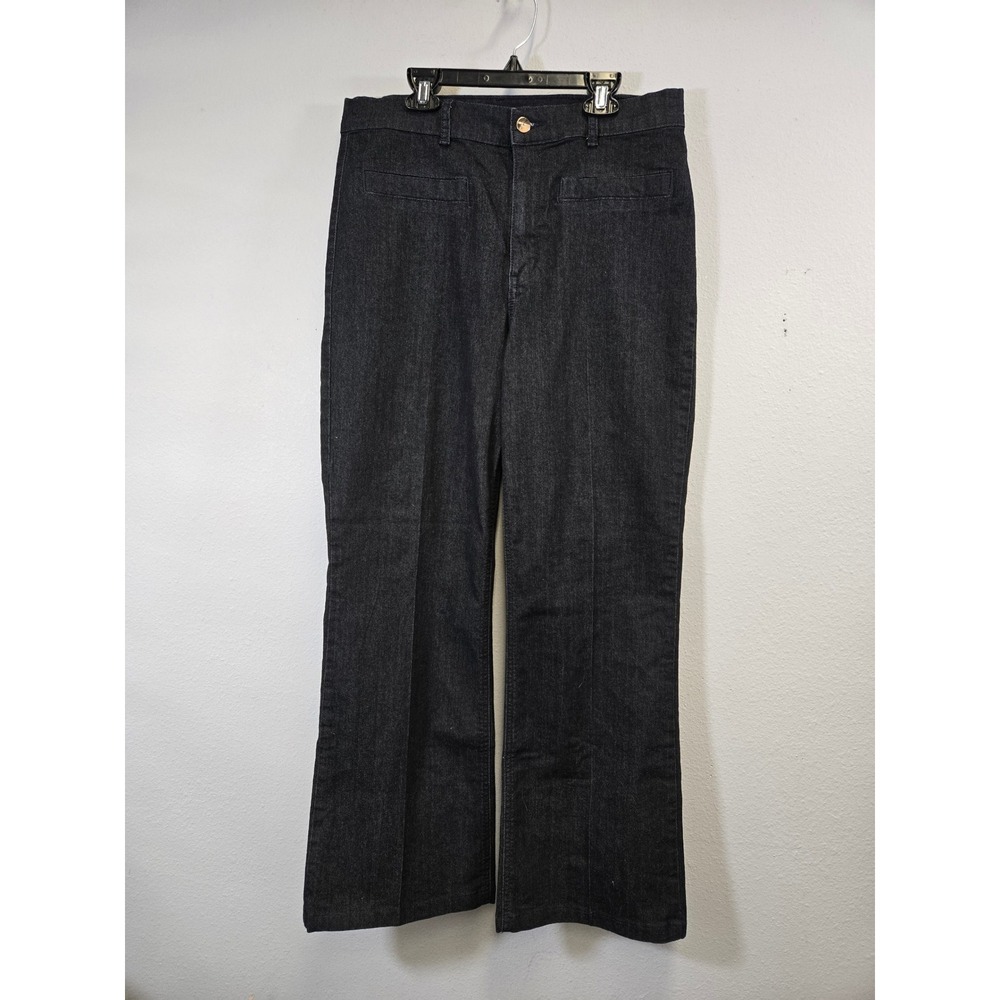 Nine West Dark Wash High Rise Wide Leg Flare Jeans 10